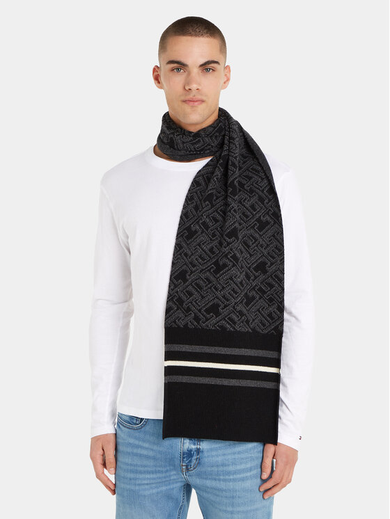 Tommy Hilfiger Tommy Hilfiger Κασκόλ Monogram Aop Scarf AM0AM12110 Μαύρο