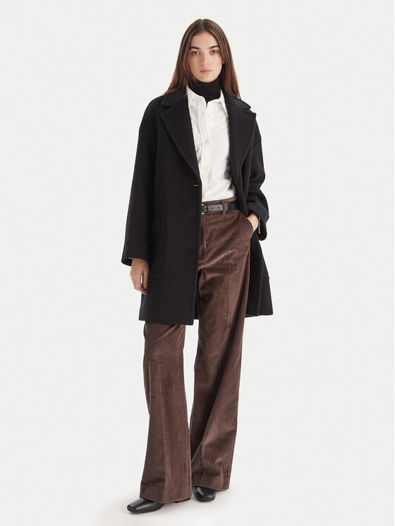 MAX&Co. MAX&Co. Vilnas mētelis 2526016023200 Melns Regular Fit