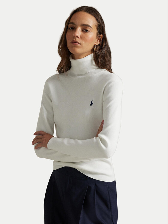 Polo Ralph Lauren Bluză cu gât 211959287003 Alb Regular Fit