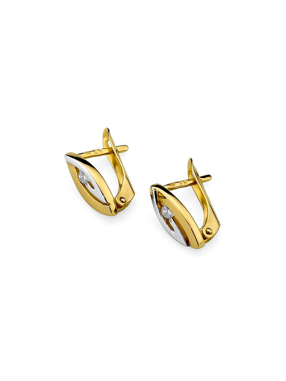 Fugart Fugart Kolczyki Kolczyki z żółtego złota z brylantami FKO-008-585-B0.10 Złoty