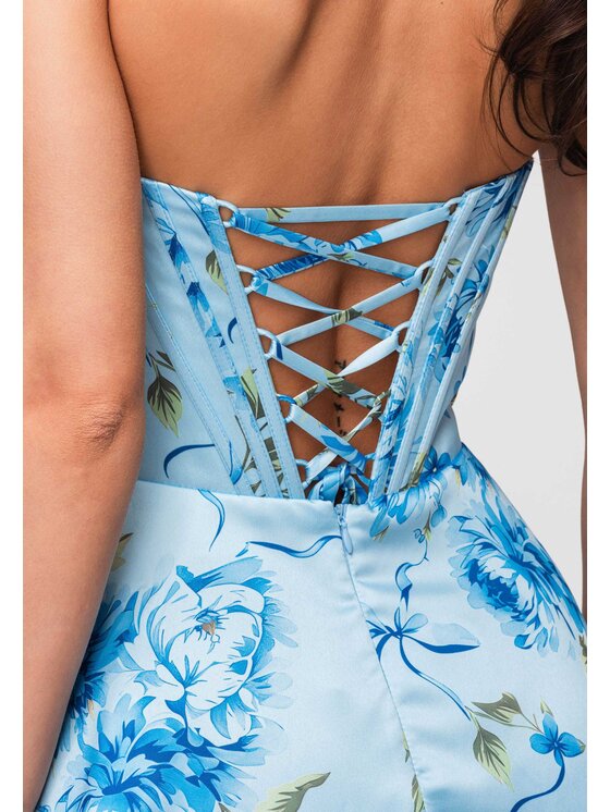 Ombre Ombre Sukienka wieczorowa LA-OM-DLR353 Niebieski A-Line Fit