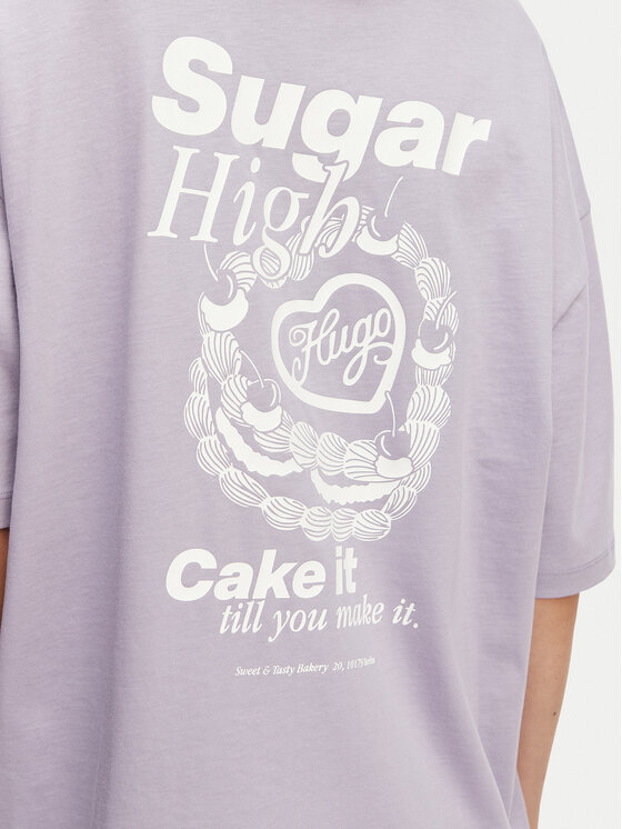 HUGO HUGO Tričko Tee 50560772 Fialová Oversize