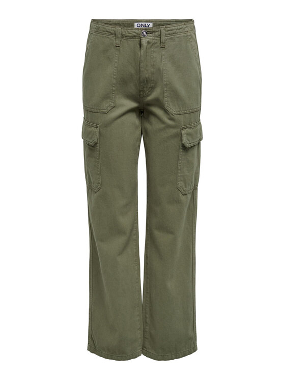 ONLY ONLY Hlače iz tkanine 15300976 Zelena Loose Fit