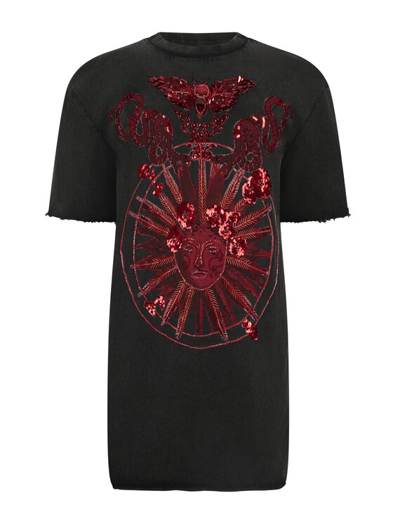 PHILIPP PLEIN PHILIPP PLEIN Sukienka codzienna 29836 Czarny Over Fit
