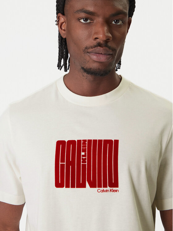Calvin Klein Calvin Klein T-shirt Maze Graphic LV04RE832G Bijela Regular Fit