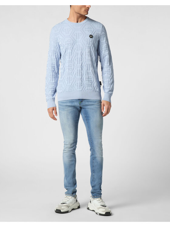 PHILIPP PLEIN PHILIPP PLEIN S dlhými rukávmi 22215 Modrá Regular Fit