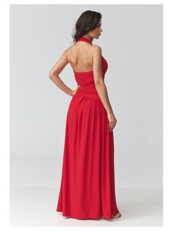 Makadamia Makadamia Sukienka codzienna M944 Czerwony Loose Fit