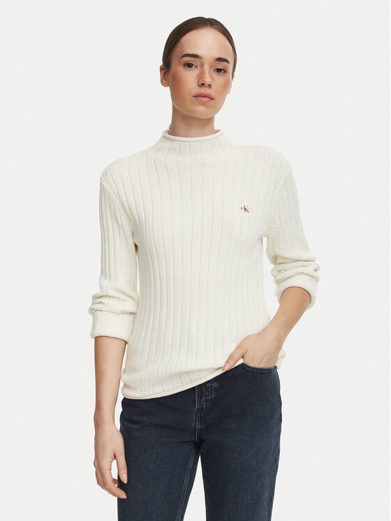 Calvin Klein Jeans Pulover LV047H304G Crem Regular Fit