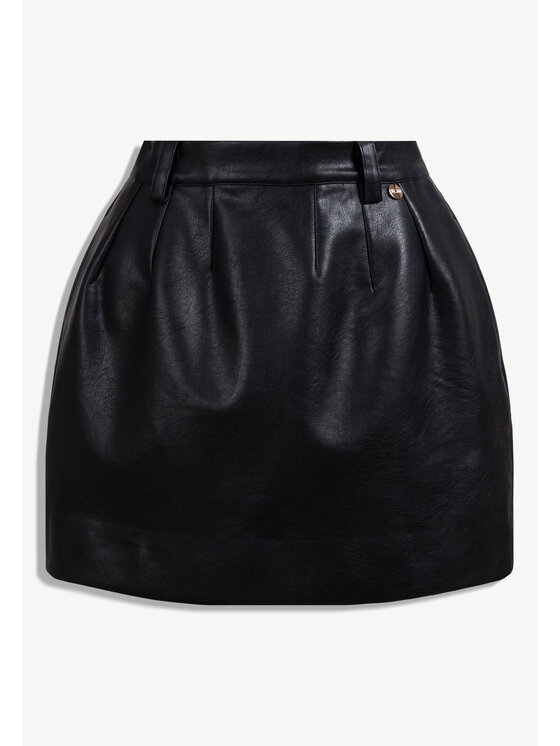 BIZUU BIZUU Spódnica mini BREDA MINIROCK FAUX SKIRT Czarny Standard Fit