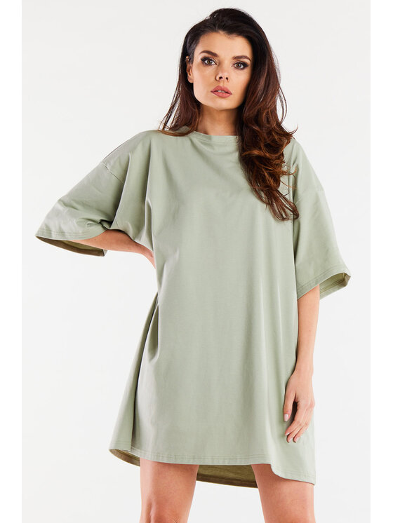 Infinite You Infinite You Sukienka codzienna M255 Zielony jasny Basic Fit