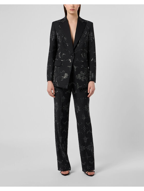 PHILIPP PLEIN PHILIPP PLEIN Marynarka 31270 Czarny Loose Fit