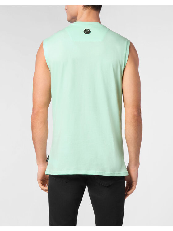 PHILIPP PLEIN PHILIPP PLEIN Tank top 24947 Zielony Regular Fit