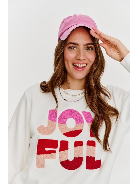NAOKO NAOKO Mikina Joyful Biela Regular Fit