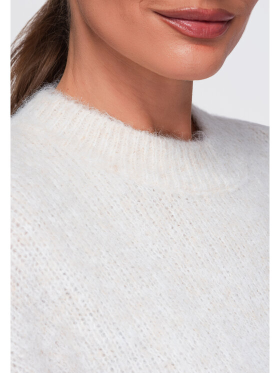 Ombre Ombre Sweter OW-SW-E0006 Beżowy Relaxed Fit