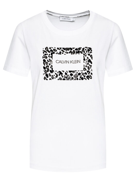 Calvin Klein Calvin Klein Marškinėliai Ss Leo Box K20K202910 Balta Regular Fit