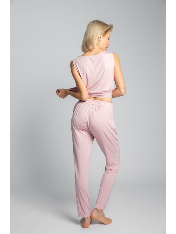 LaLupa LaLupa Spodnie piżamowe LA025 Różowy Comfortable Fit