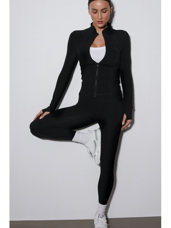Estro Estro Súprava mikina a legíny ER00119509 Čierna Slim Fit