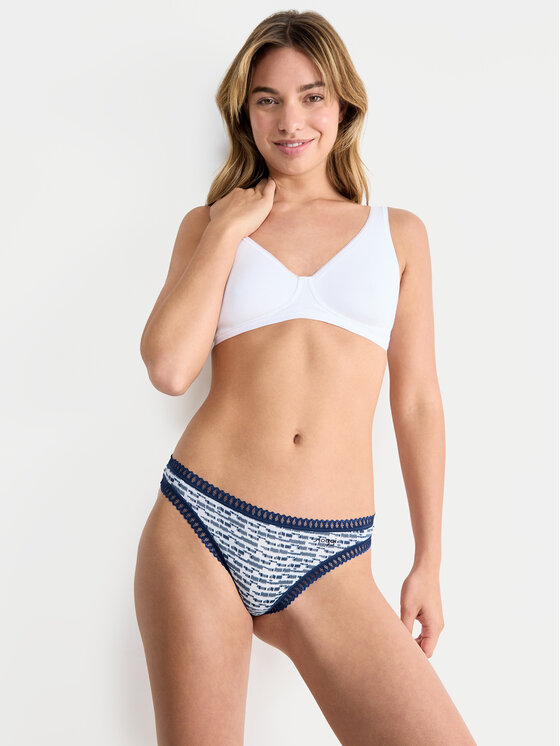 Sloggi Sloggi Set 3 perechi de chiloți tanga Go Crush 10219704 Albastru