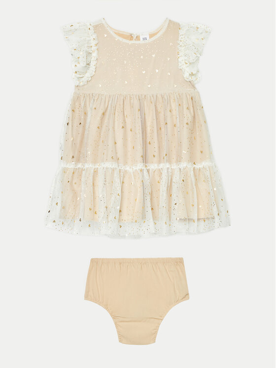 Gap Gap Elegantna obleka 646791-00 Écru Regular Fit