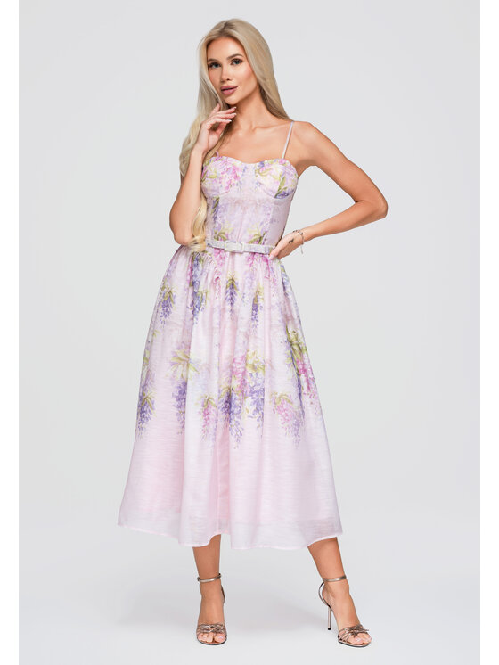 Ombre Ombre Sukienka letnia OW-DLR-E0018 Różowy Slim Fit