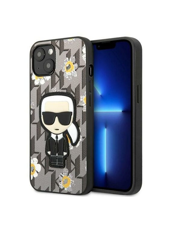 KARL LAGERFELD KARL LAGERFELD Etui na telefon Iconic Karl Flower Szary