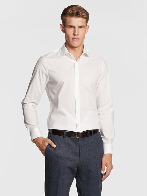 Michael Kors Michael Kors Marškiniai MD0MD90425 Balta Slim Fit