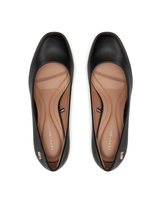 Tommy Hilfiger Tommy Hilfiger Czółenka Th Leather Mid Heel Block Pump FW0FW07716 Czarny