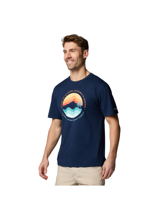 Columbia Columbia T-Shirt Columbia Path Lake II Graphic Tee Granatowy Regular Fit