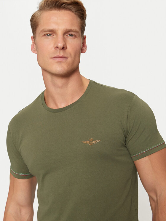 Aeronautica Militare Aeronautica Militare T-Shirt AM1UTI003 Zielony Regular Fit