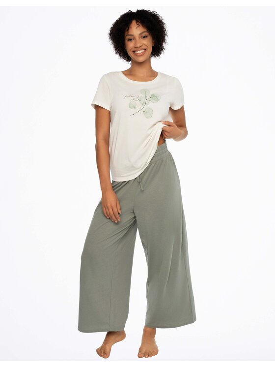 Esotiq Esotiq Piżama 41252-01X Biały Loose Leg