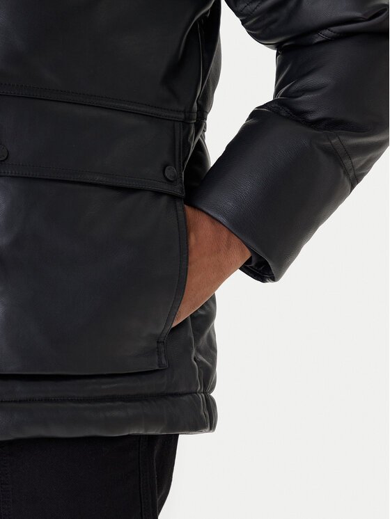 BOSS Boss Lederjacke Jolam 50522219 Schwarz Relaxed Fit