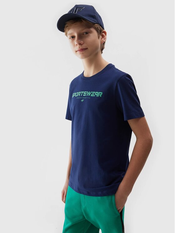 4F 4F T-shirt 4FJWSS24 TTSHM1114 31S GRANAT 134 Blu Regular Fit