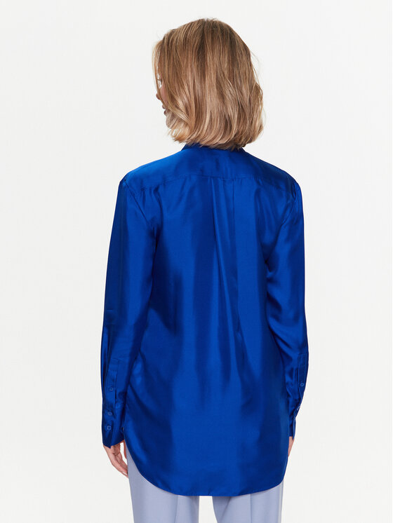 Camicia Silk Relaxed Collarless K20K205207 Blu