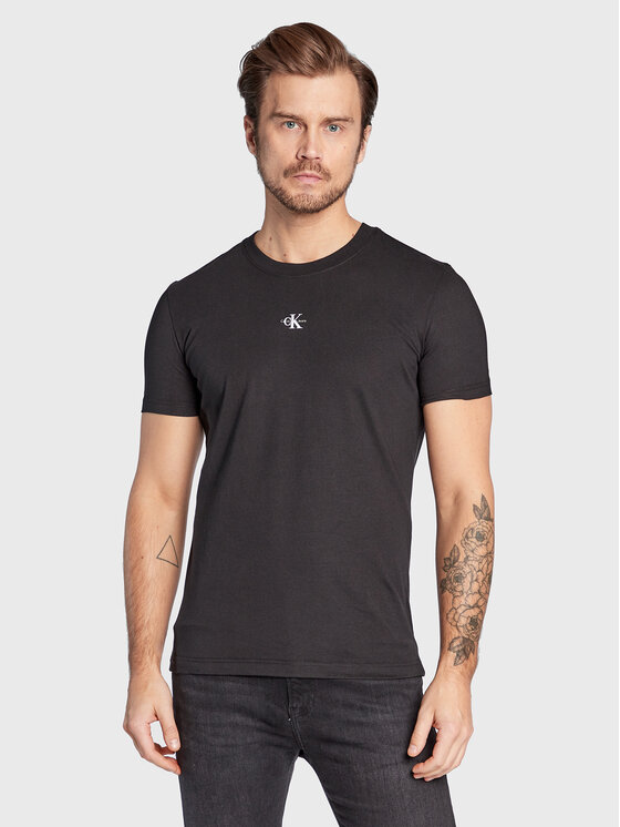 Calvin Klein Jeans Calvin Klein Jeans T-krekls Monogram J30J322466 Melns Regular Fit