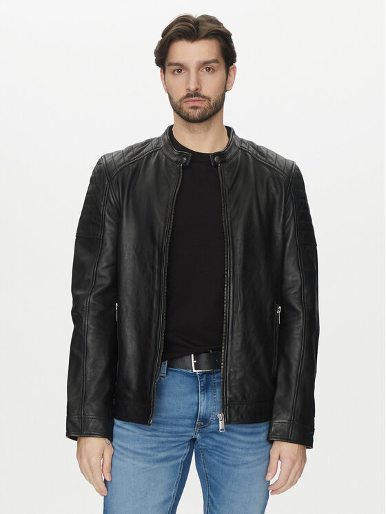 Mustang Mustang Lederjacke Tigha 310-24-052 Schwarz Regular Fit