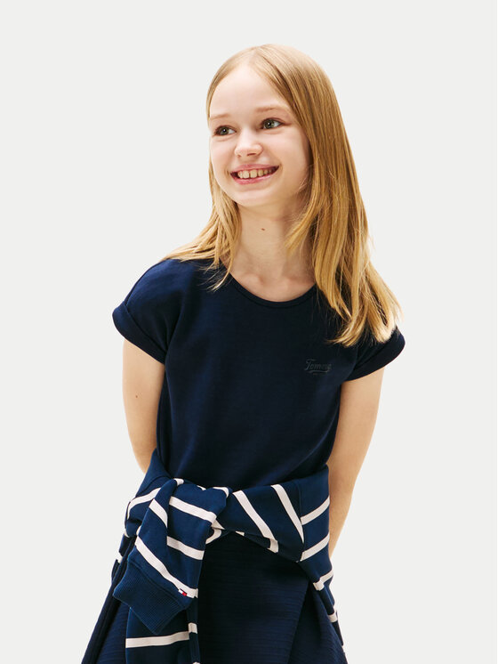 Tommy Hilfiger Každodenné šaty Spacer KG0KG08706 D Tmavomodrá Regular Fit
