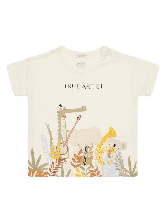 United Colors Of Benetton United Colors Of Benetton Тишърт 3I1XA105R Бежов Boxy Fit