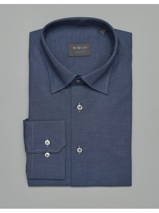 Borgio Borgio Koszula luino Granatowy Classic Fit
