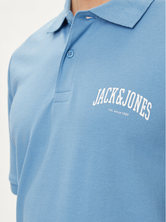 Jack&Jones Jack&Jones Тениска с яка и копчета Josh 12247387 Син Standard Fit