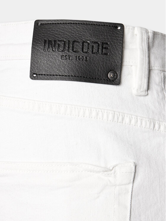INDICODE INDICODE Farmer rövidnadrág Kaden Holes 70-104 Fehér Regular Fit