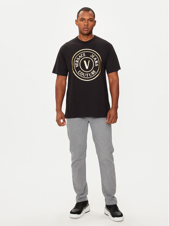 Versace Jeans Couture Versace Jeans Couture Majica 77GAHT01 Črna Regular Fit