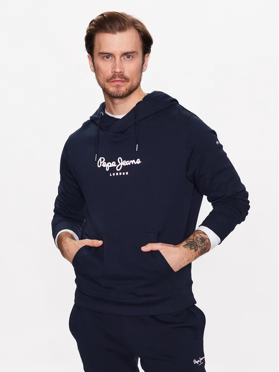 Pepe Jeans Sweatshirt Edward Hoodie PM582381 Dunkelblau Regular Fit