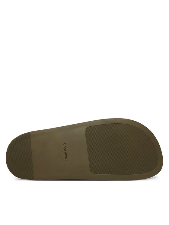 Calvin Klein Calvin Klein Klapki City Sandal Buckle Suede HW0HW03130 Zielony