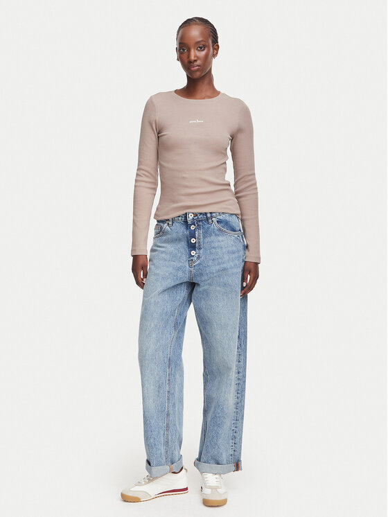 Guess Jeans Guess Jeans Bluza W6YP14 K3821 Bež Slim Fit