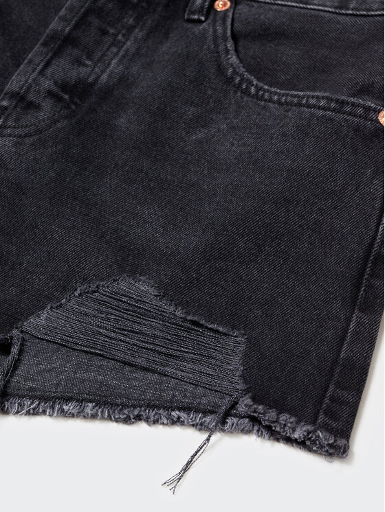 Mango Mango Szorty jeansowe Hailey 57020040 Czarny Regular Fit