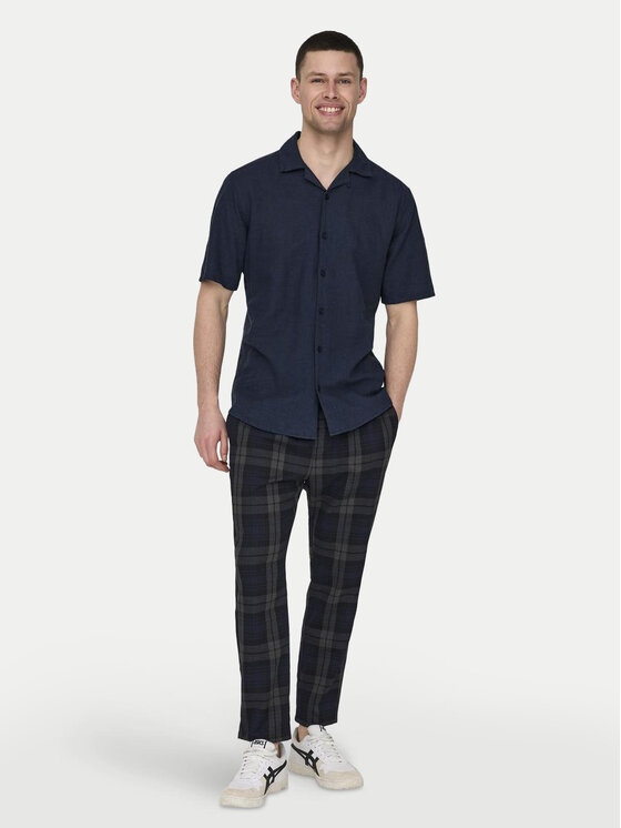 Only & Sons Only & Sons Koszula Caiden 22025116 Granatowy Slim Fit