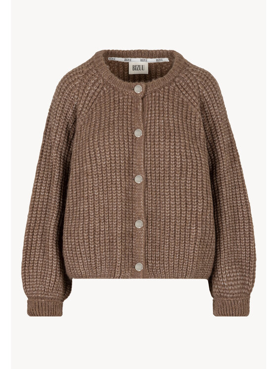 BIZUU BIZUU Sweter ORNAMY Brązowy Standard Fit
