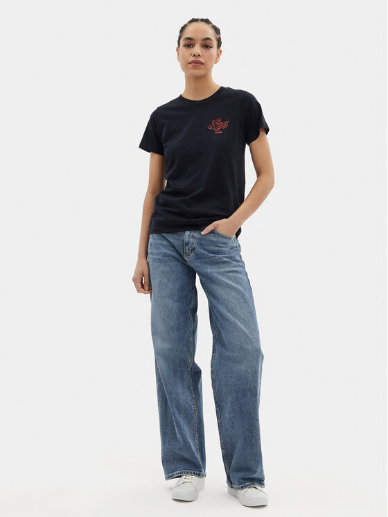 Lee Lee Póló Small Logo 112350198 Fekete Regular Fit