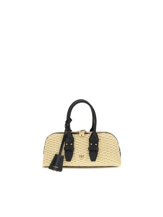 PINKO PINKO Torebka Beige Raffia Shoulder Beżowy