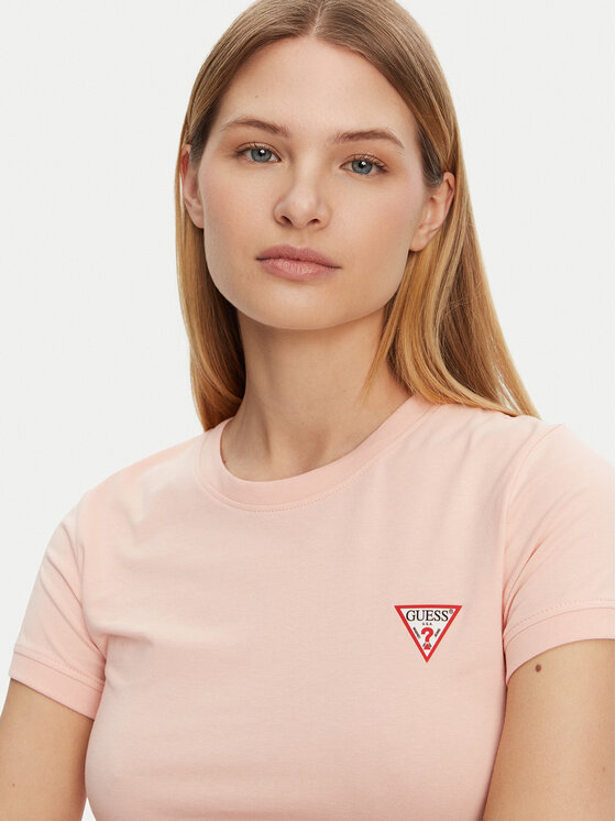 Guess Guess T-Shirt W2YI44 J1314 Πορτοκαλί Slim Fit